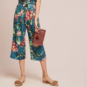 PATBO Intermix Anthropologie green floral print cropped pants trousers 2